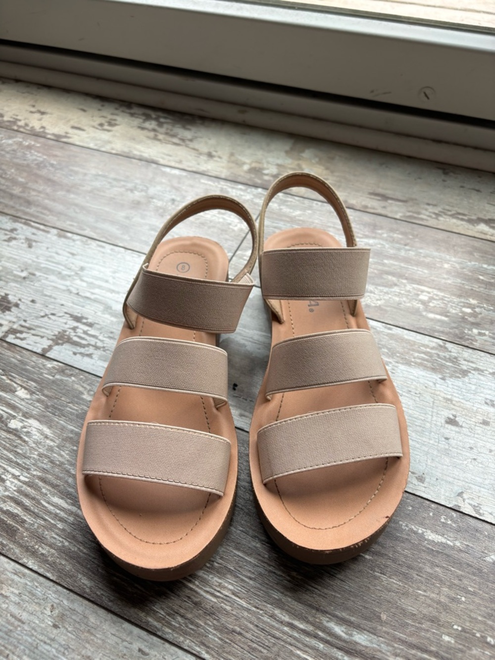 Soda Women's Triple-Strap Slingback Sandals in Neutral Beige